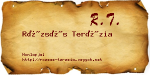 Rózsás Terézia névjegykártya